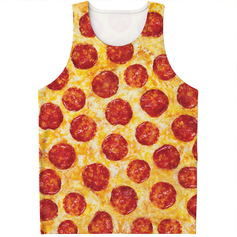 3D Printing Food - Camisola de alças Pepperoni Pizza masculina