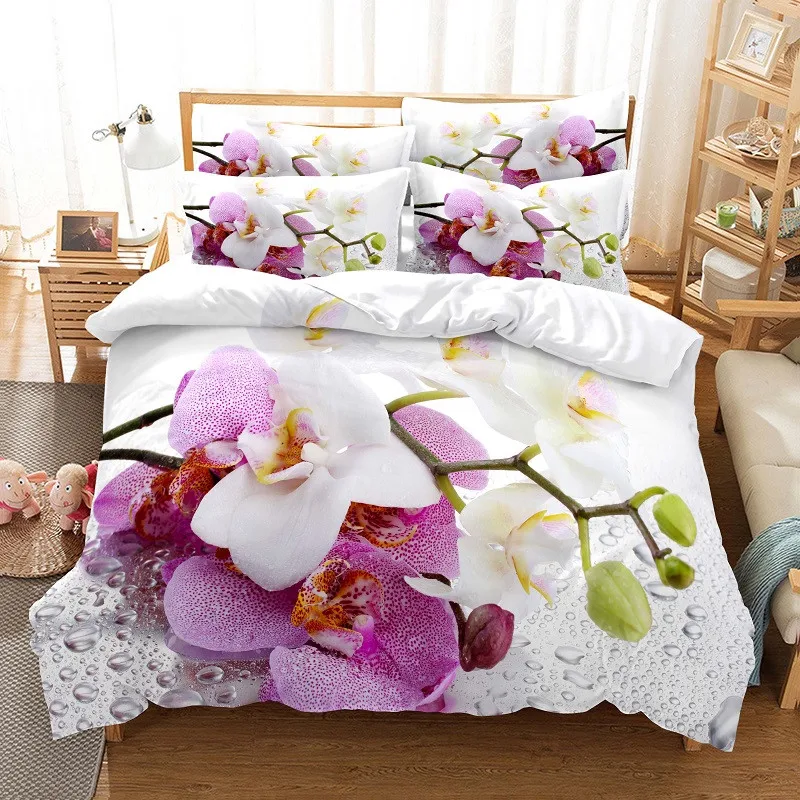 3D Printing Drawing - Conjunto de cama flores conjunto capa