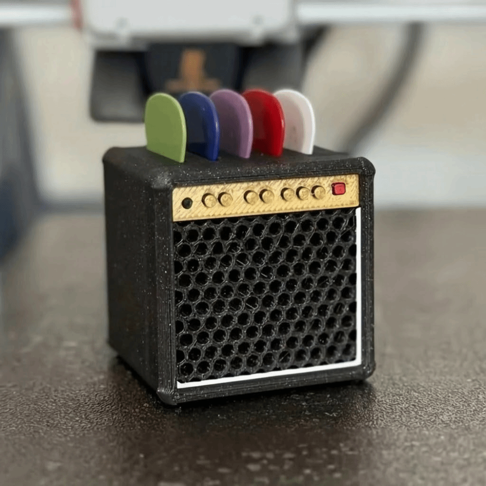 3D Printing Guitar - Suporte para Palhetas de Guitarra Retro,