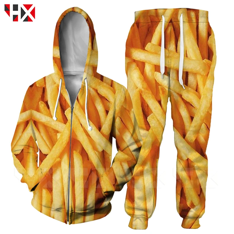 3D Printing Food - Hx outono tendência comida rua hoodies