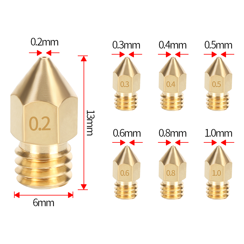Bico de latão mk8, 0.2/0.3/0.3 - 3D Printer Nozzle Brass avaliação e preço