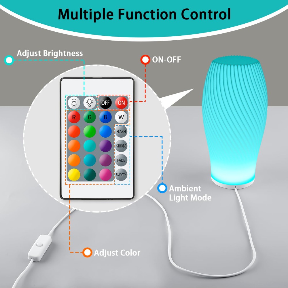 Lâmpada LED RGB USB 5V 3W Pret - 3D Printing Lamp avaliação e preço