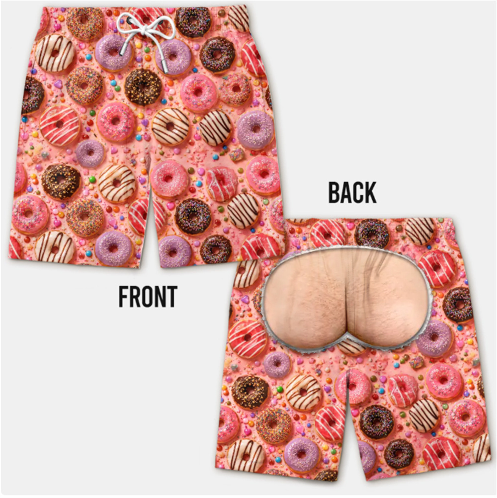 Shorts de Praia Masculinos com - 3D Printing Food avaliação e preço