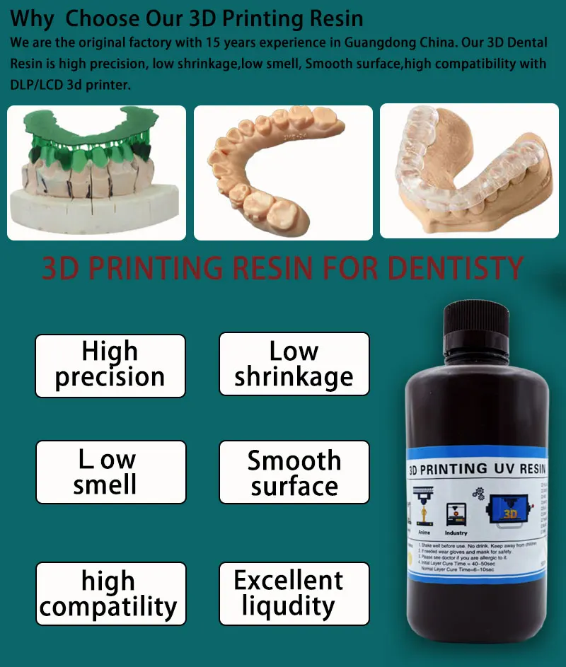 500g/1000g Laboratório Resinas - 3D Printing Uv Resin avaliação e preço