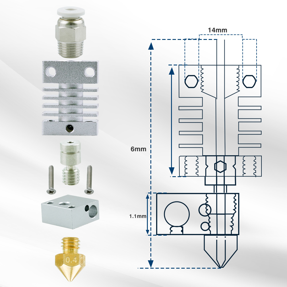 Para creality ender 3 CR-10 CR - 3D Printer Nozzle Brass avaliação e preço